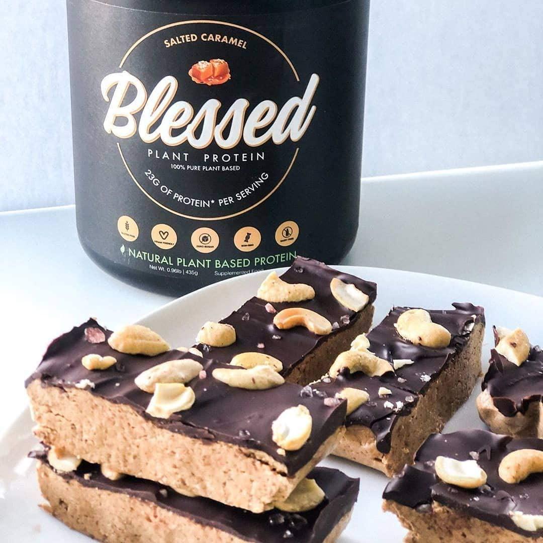 BLESSED Plant Based Protein Powder – 23 Grams, All Natural Vegan Friendly Pea Protein Powder, Gluten Free, Dairy Free and Soy Free, 30 Serves (Salted Caramel)