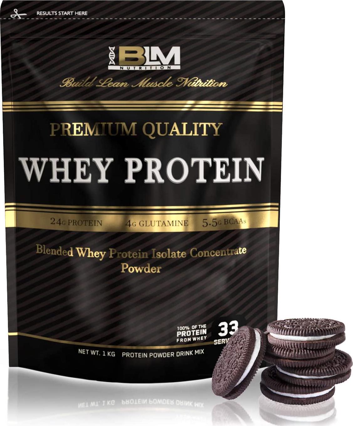 BLM Nutrition Whey Protein Isolate Concentrate, Cookies and Cream, Cookies and Cream 4 kilograms