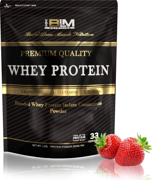 BLM Nutrition Whey Protein Isolate Concentrate, Strawberry, Strawberry 4 kilograms