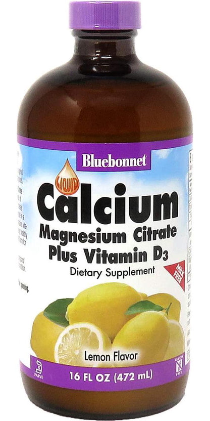 BLUEBONNET NUTRITION LIQUID CALCIUM MAGNESIUM CITRATE PLUS VITAMIN D3 LEMON