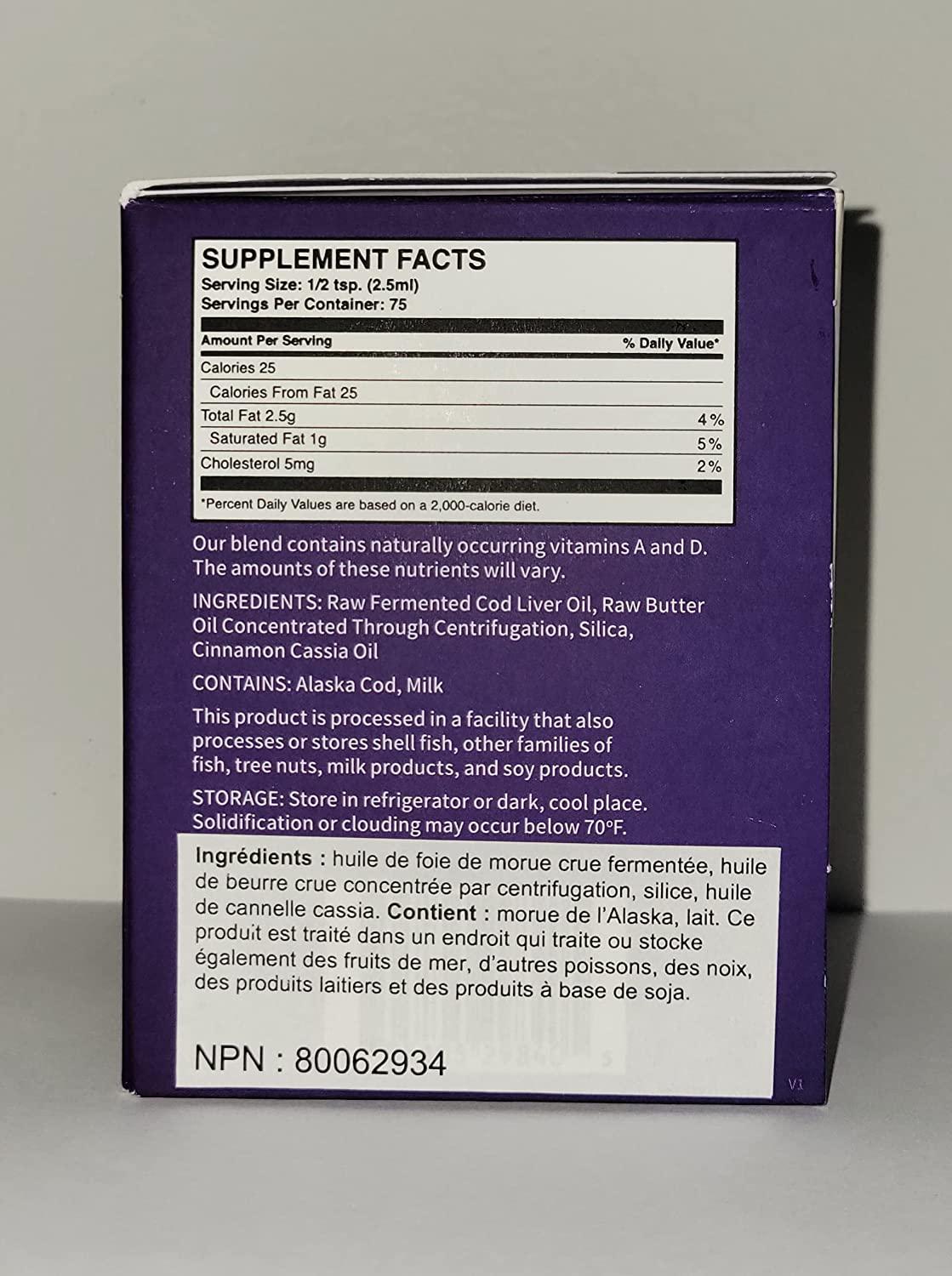 BLUE ICE Royal Butter Oil/Fermented Cod Liver Oil Blend-Cinnamon Tingle