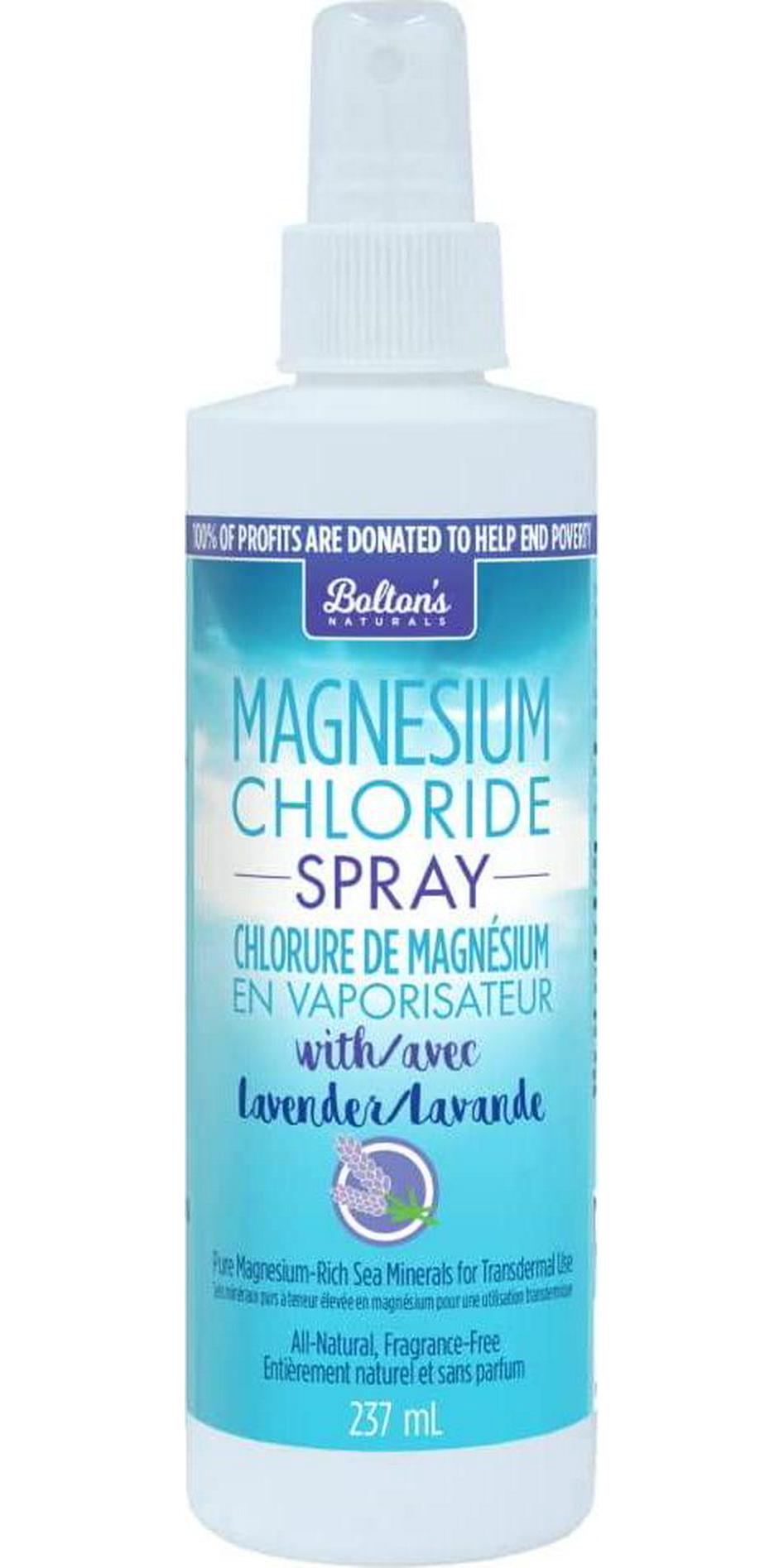 BOLTON'S Natural - Magnesium Chloride Spray with Lavender, 8 oz | Relieves Tension | Restores Healthy Magnesium Levels | Soothes, Protects and Boosts Skin's Moisture Retention