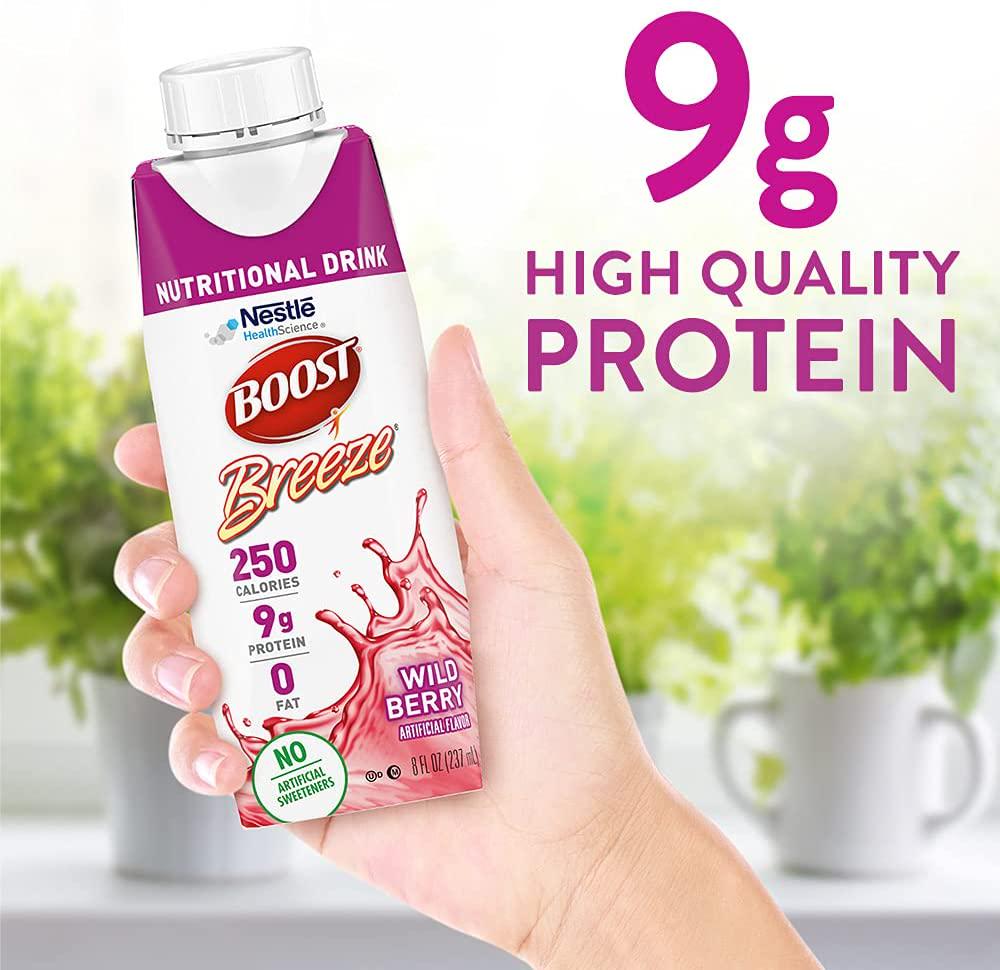 BOOST Breeze Nutritional Drink, Wild Berry, 8Â fl oz (Pack of 24)