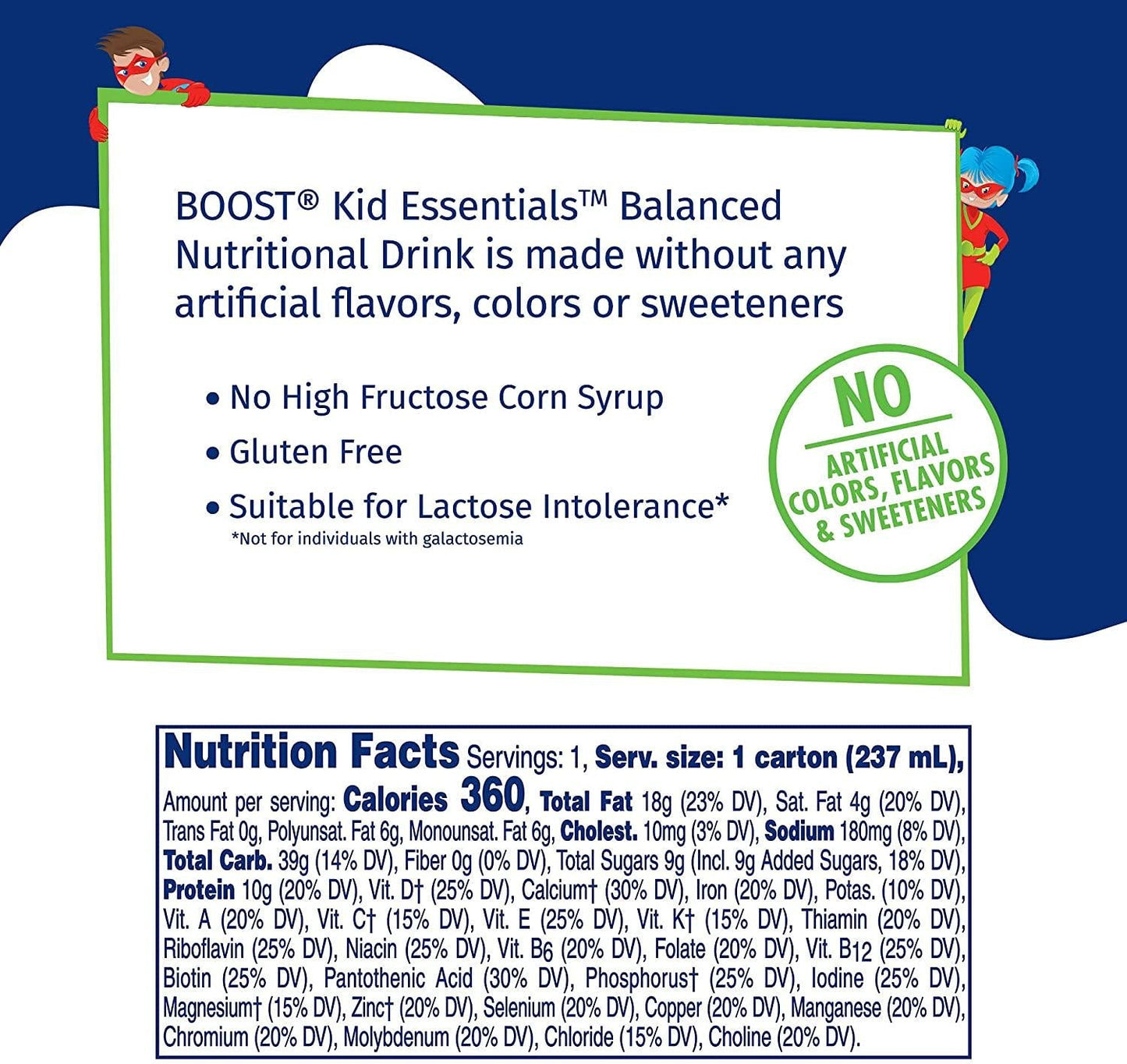 BOOST KID ESSENTIALS 1.5, Vanilla Vortex 24 x 8 fl oz carton