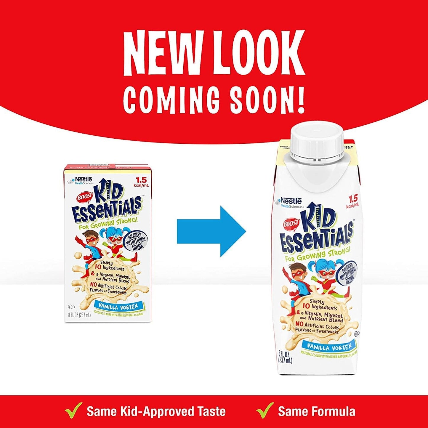 BOOST KID ESSENTIALS 1.5, Vanilla Vortex 24 x 8 fl oz carton