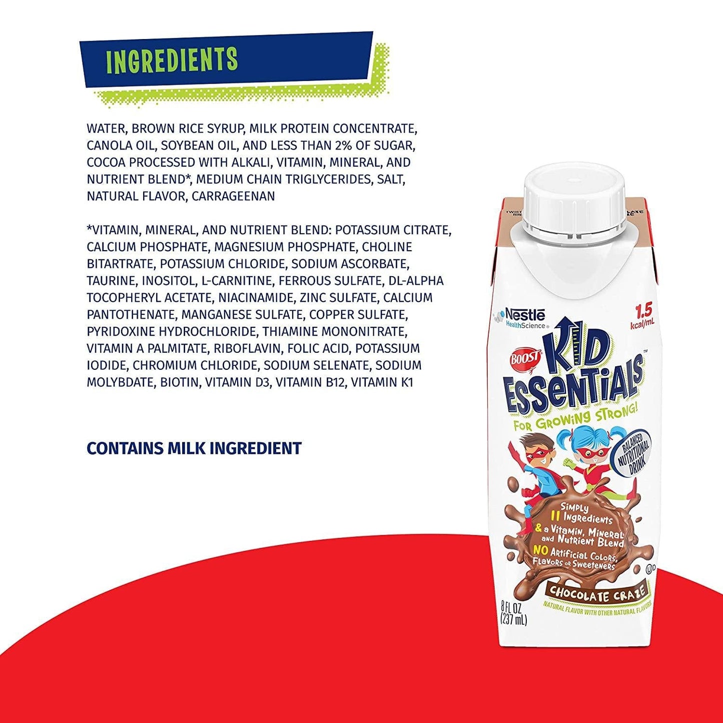 BOOST KID ESSENTIALS 1.5, Chocolate Craze 24 x 8 fl oz carton