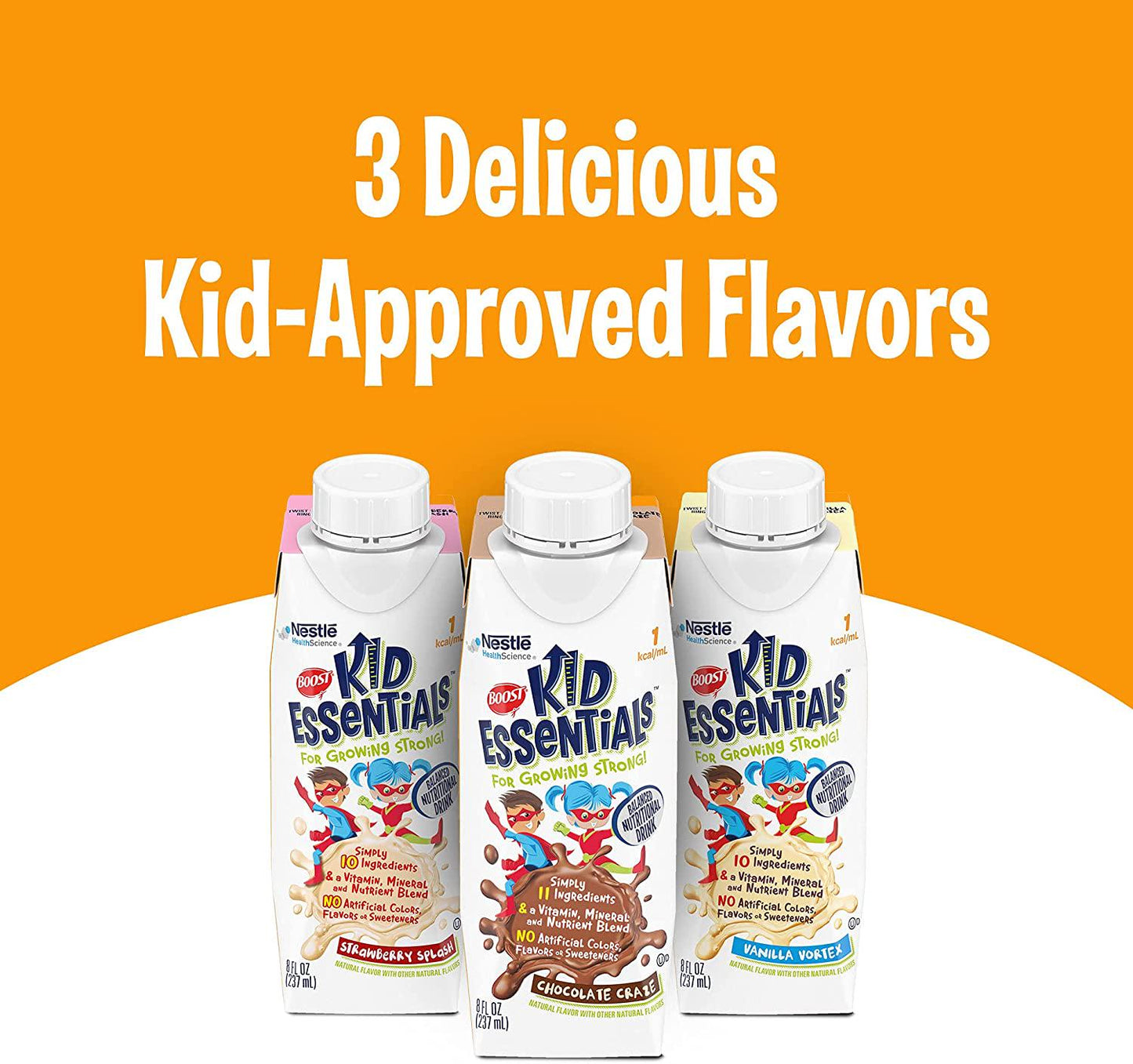 BOOST Kid Essentials 1.0, Strawberry Splash 24 x 8 fl oz Carton