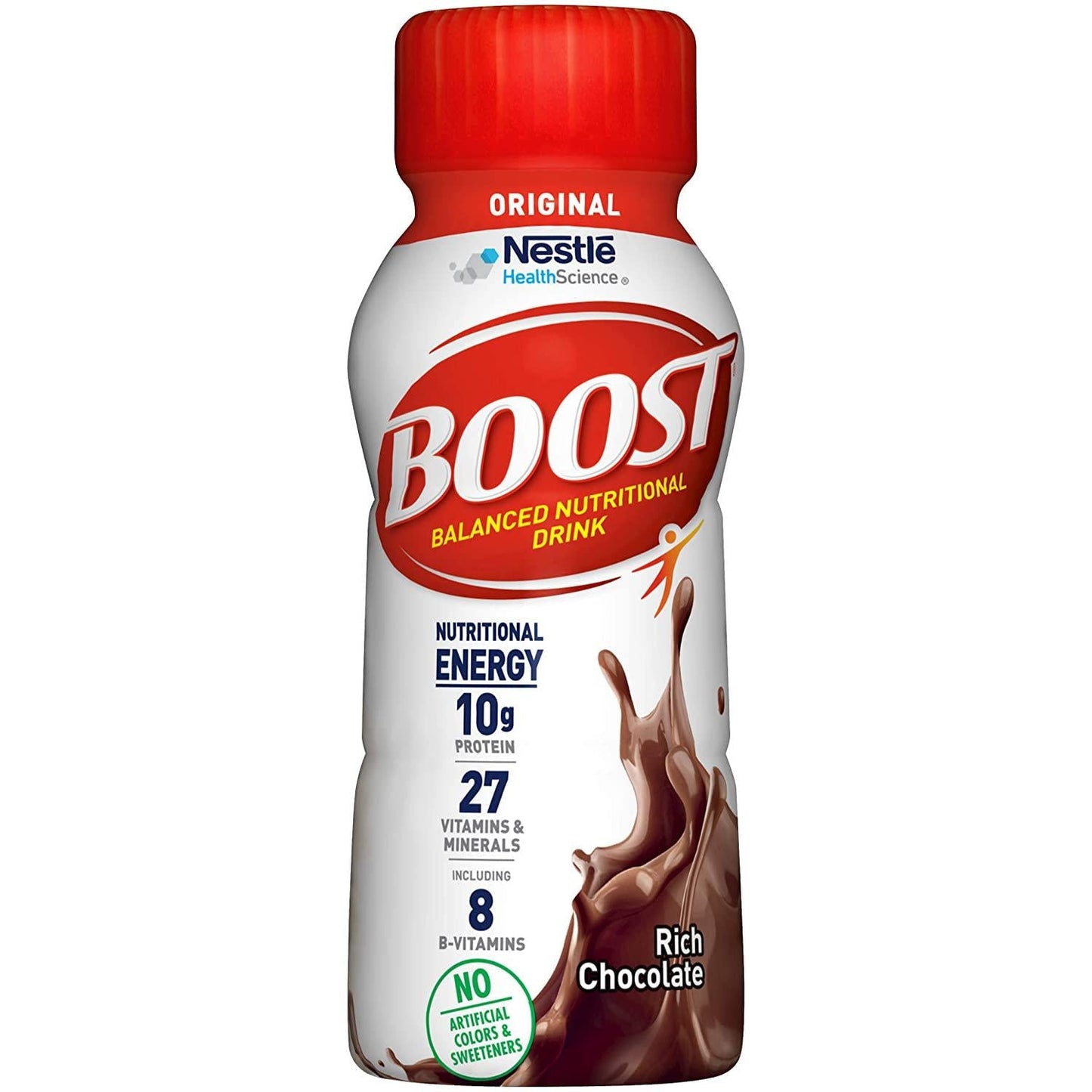 BOOST Max Nutritional Drink, 30g Protein, Rich Chocolate, 11 Ounce Bottle (Pack of 12) and Original Complete Nutritional Drink, Rich Chocolate, 8 Fl Oz (Pack of 24)