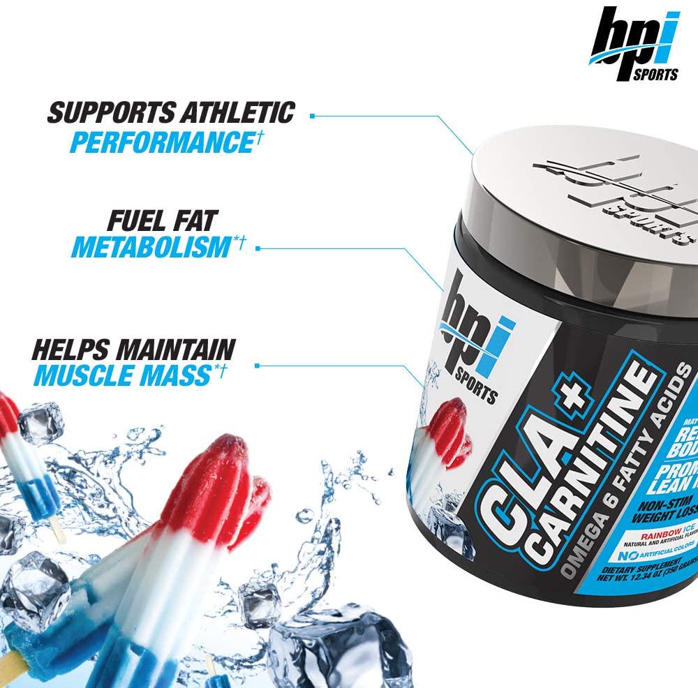 BPI Health CLA + Carnitine, 50 Servings, Rainbow Ice, 0.32 Kilograms