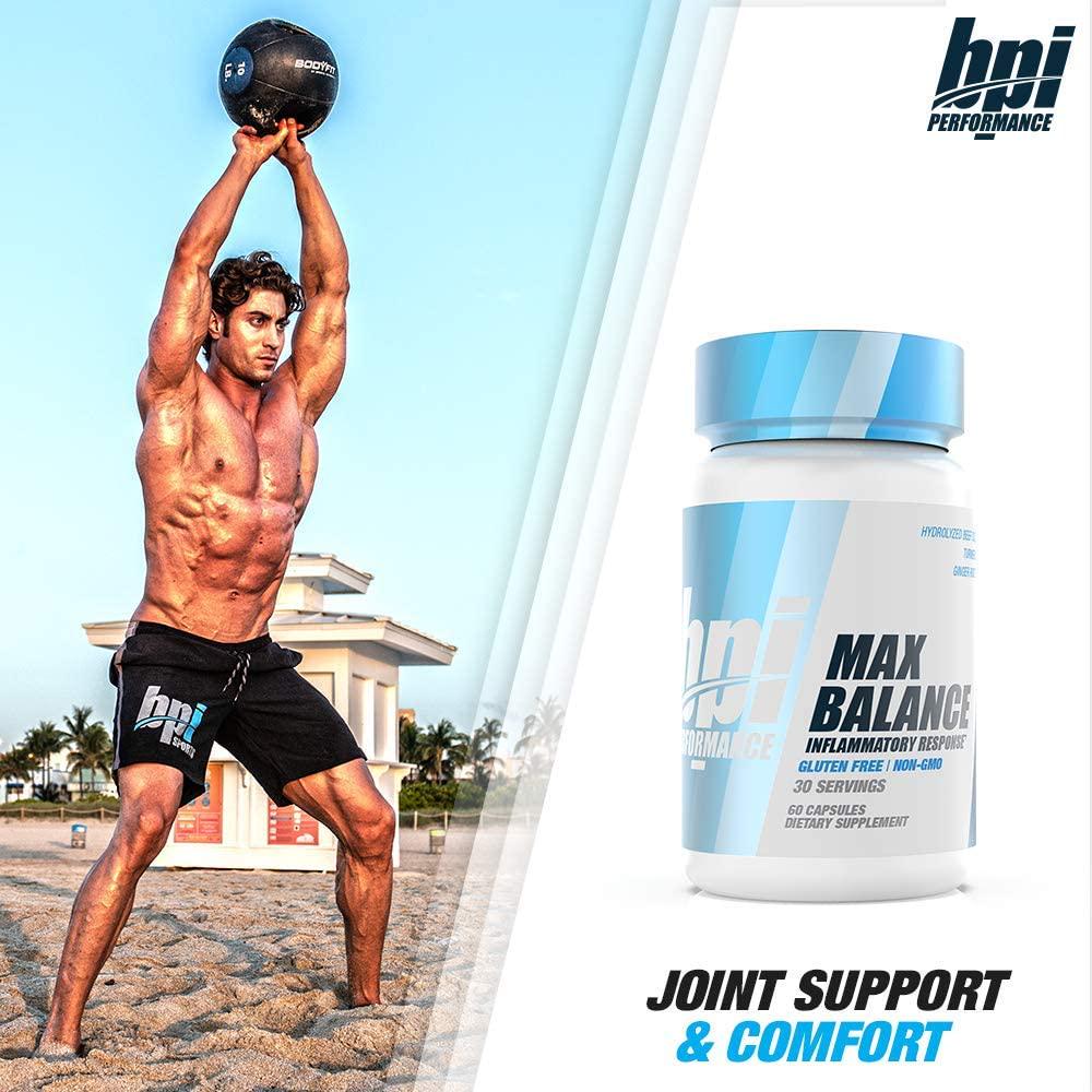 BPI Performance Max Balance Inflammatory Response – Joint Relief and Support, Anti-inflammatory – Hydrolyzed Beef Collagen, Turmeric, Ginger Root – Gluten Free – Non-GMO – For Men and Women – 30 Servings