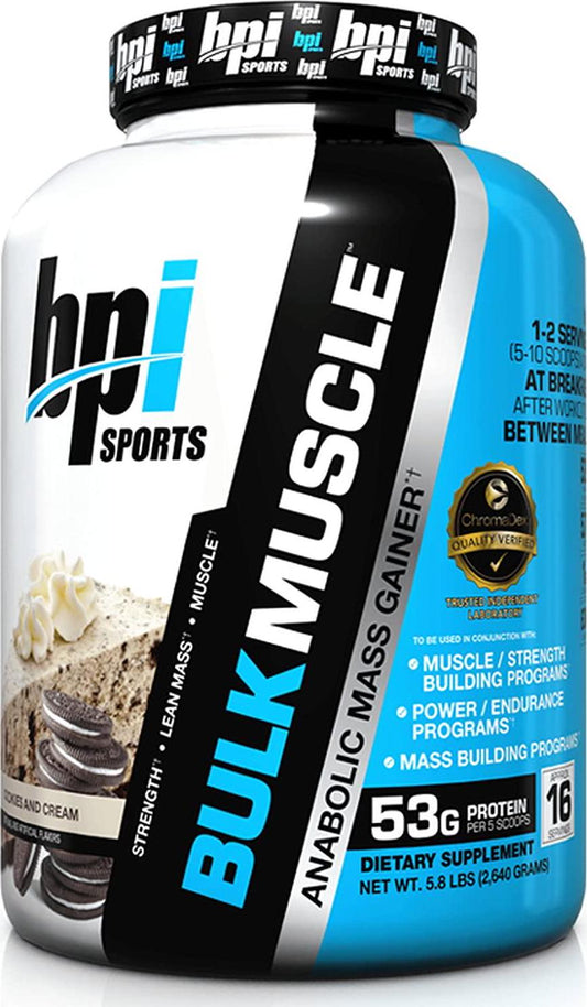 BPI Sports Bulk Muscle Protein Powder, Whipped Vanilla, 5.8 Pound