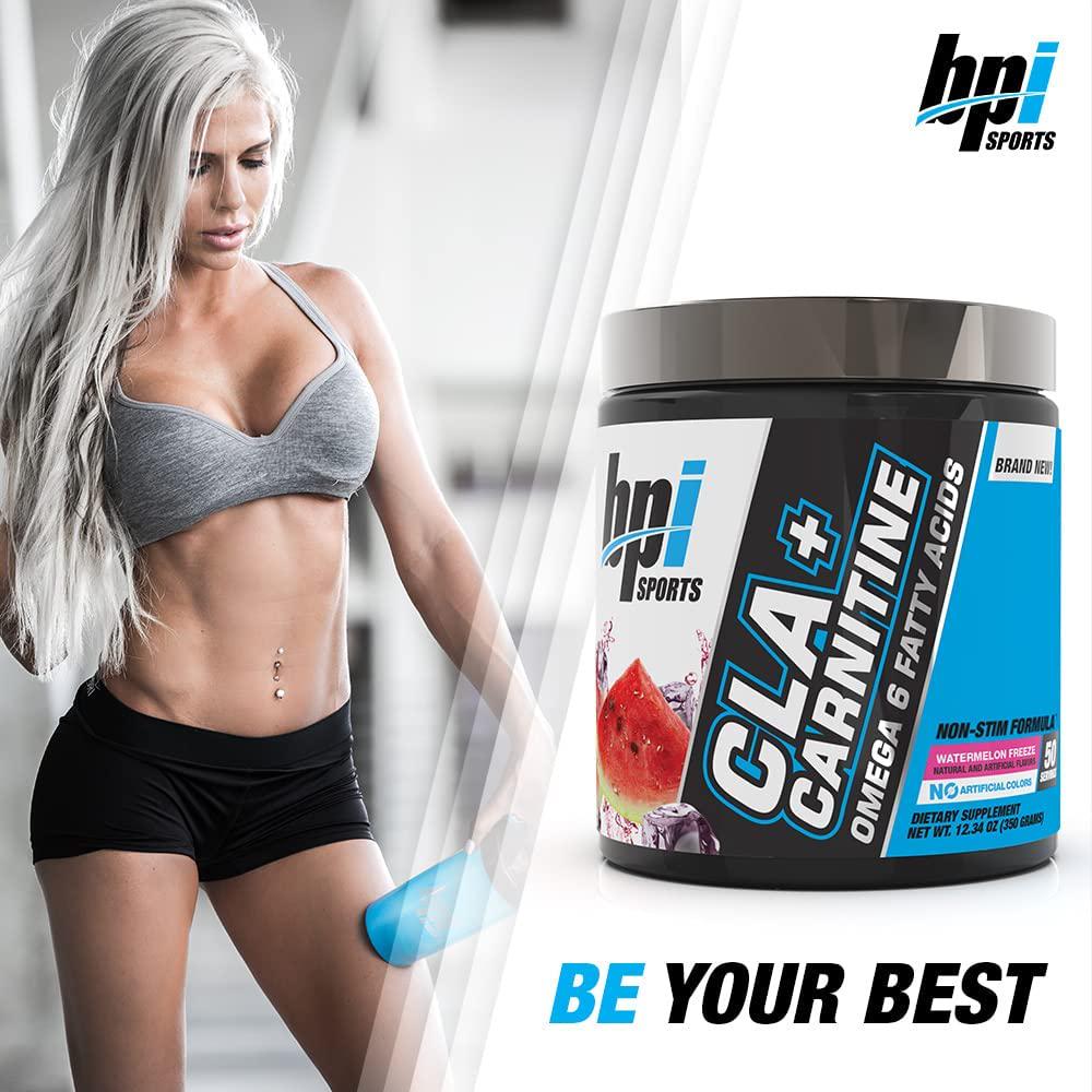BPI Sports CLA + Carnitine Conjugated Linoleic Acid Weight Loss Formula Metabolism, Performance, Lean Muscle Caffeine Free For Men and Women Watermelon Freeze, 12.34 Ounce (Pack of 1)