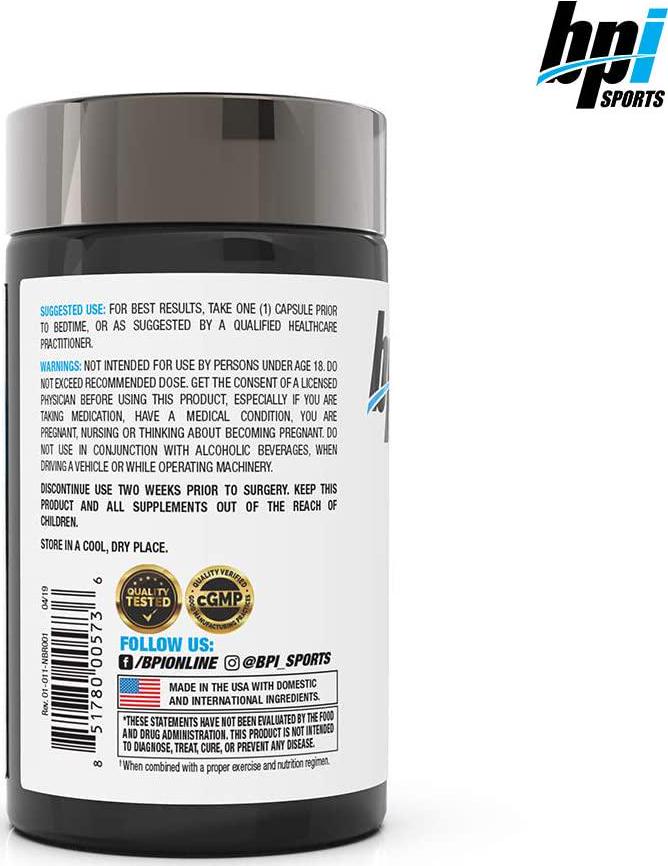 BPI Sports Nite Burn Nighttime Weight Management Formula, 640 MG, 30-Count