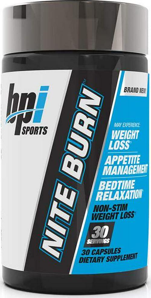 BPI Sports Nite Burn Nighttime Weight Management Formula, 640 MG, 30-Count