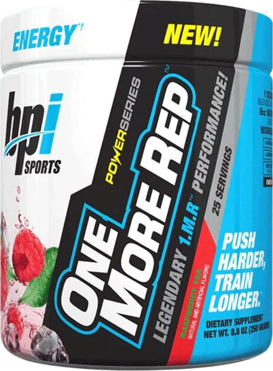 BPI Sports One More Rep Pre-Workout Powder 25 Serve, Berry Splash, 250 grams