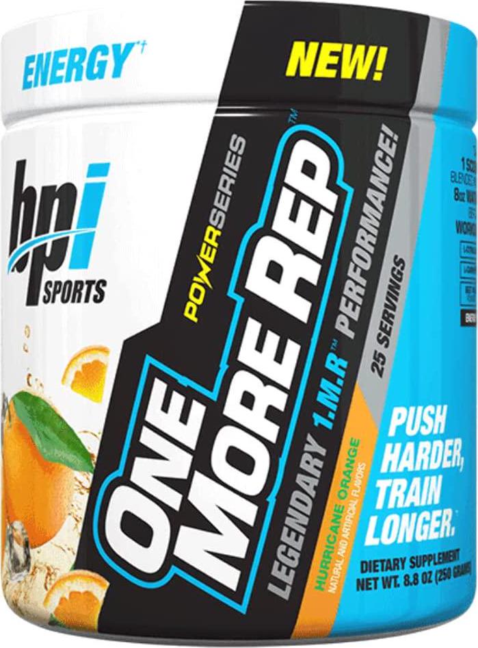 BPI Sports One More Rep Pre-Workout Powder 25 Serve, Berry Splash, 250 grams