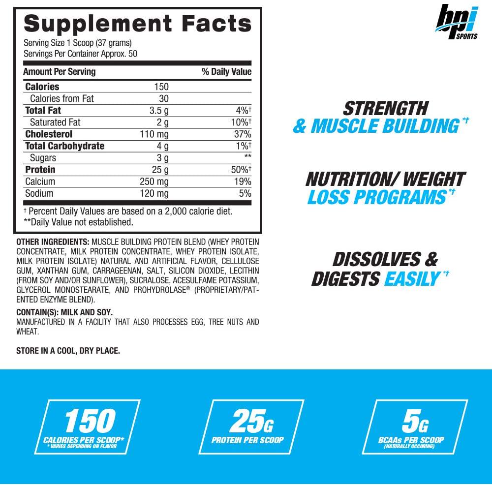 BPI Sports Whey HD, 50 Servings, Vanilla Caramel, 0.005 Kilograms