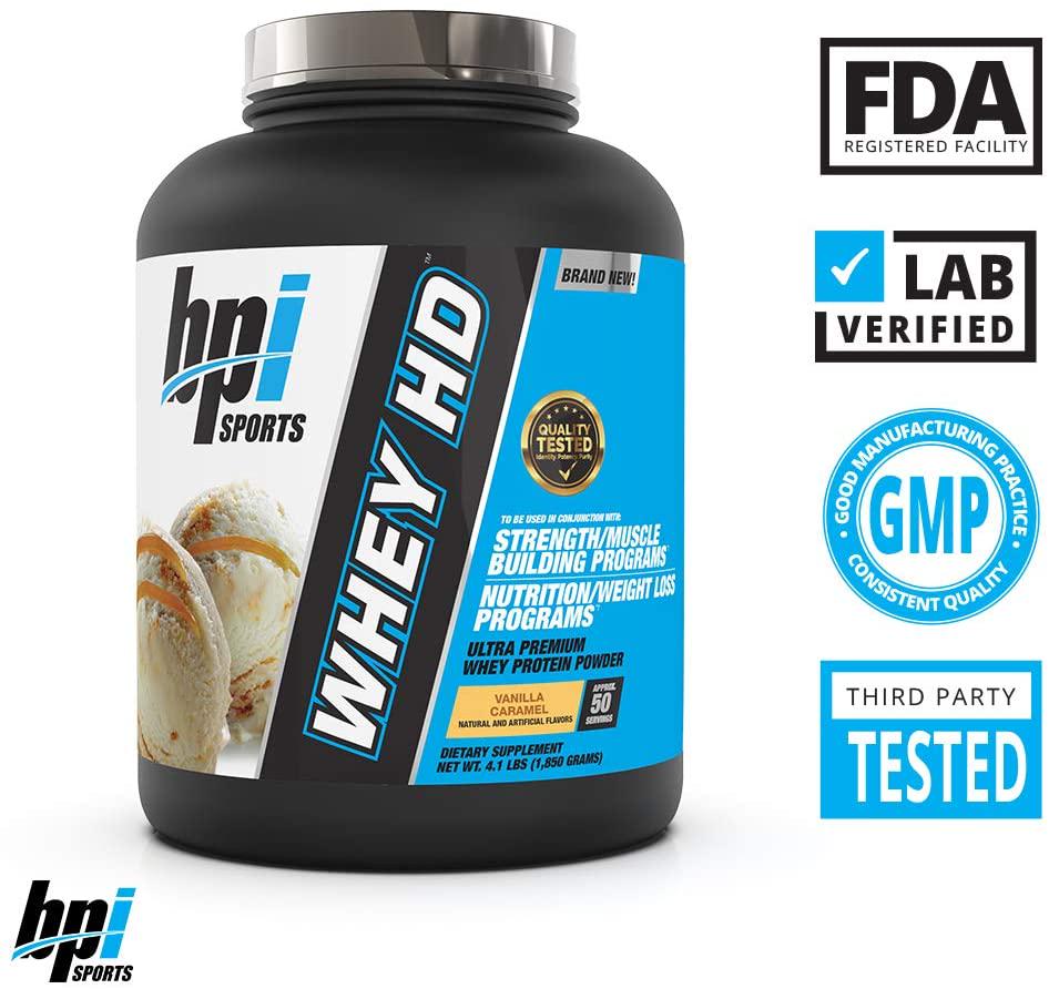 BPI Sports Whey HD, 50 Servings, Vanilla Caramel, 0.005 Kilograms