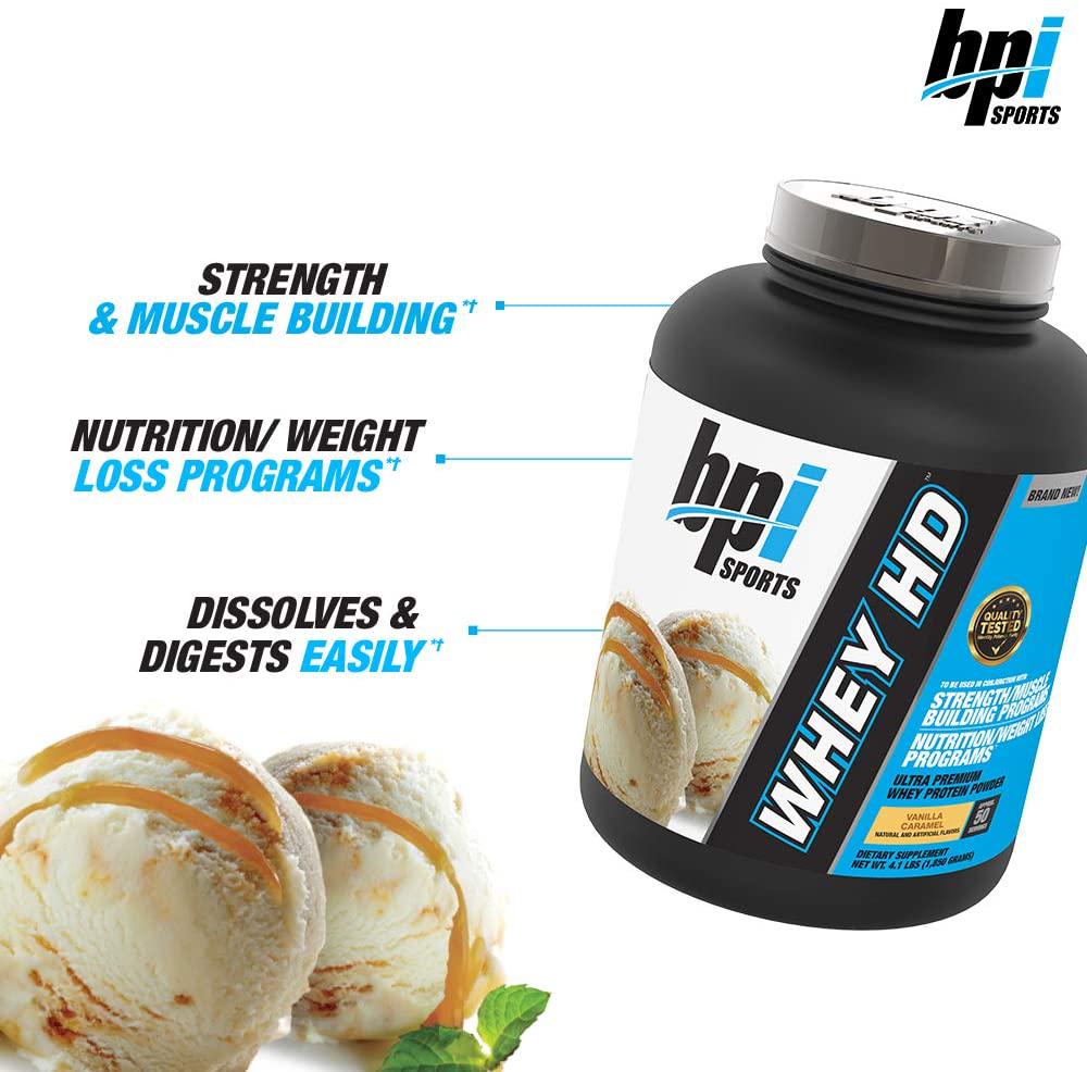 BPI Sports Whey HD, 50 Servings, Vanilla Caramel, 0.005 Kilograms