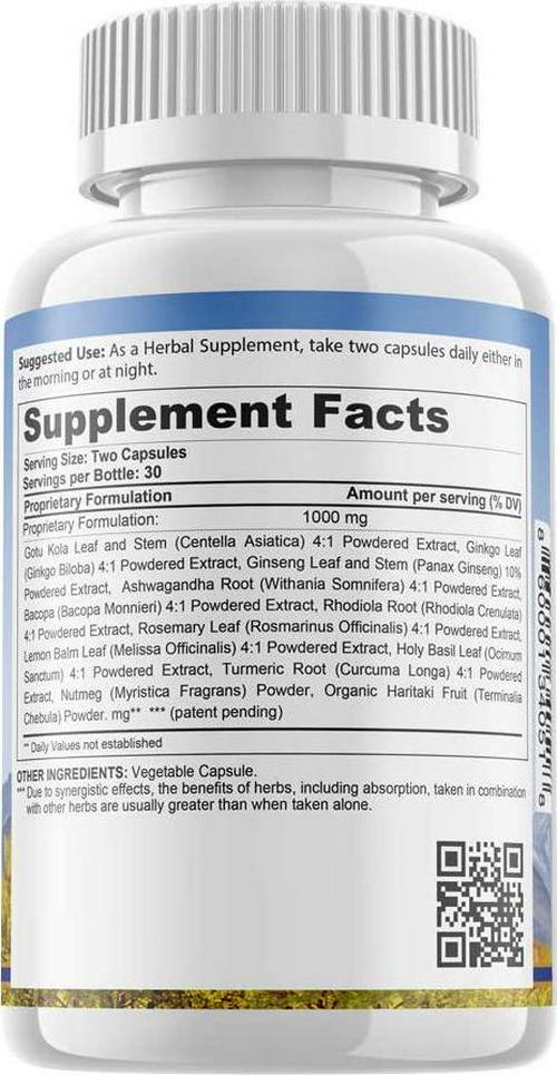 BRAINFORT from Hunza Valley for Strong Brain and Memory. 12 Super Herbs from The Garden of Eden, Where People Live to Over 100 Years. All Natural and Vegetarian. Made in USA by Live 100Plus