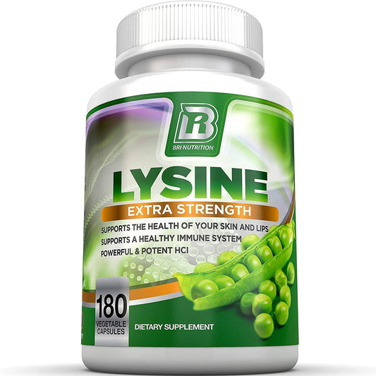 BRI Nutrition L-Lysine 180 Servings Per Bottle - Super 500mg Veggie Capsules