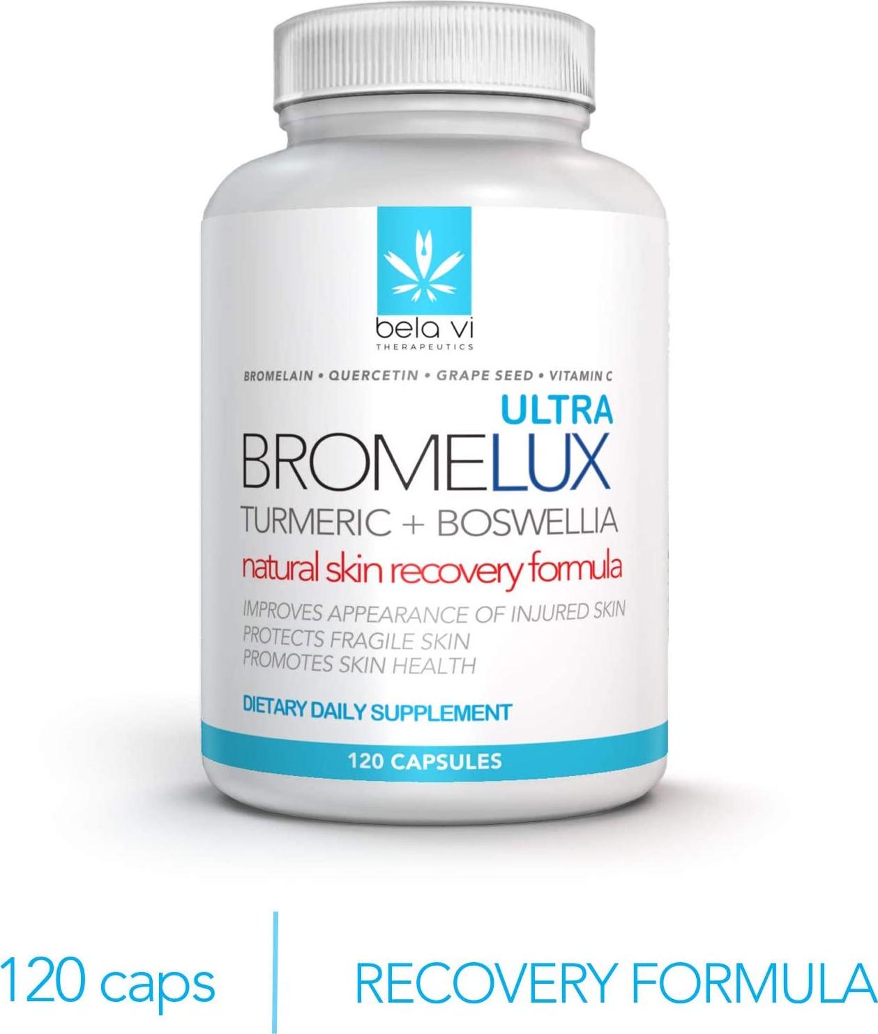 BROMELUXE ULTRA Anti-Bruising Supplement I Bromelain and Quercetin with Turmeric and Boswellia: Swelling and Bruise Relief, Anti-Inflammatory Treatment I For Recovery After Surgery and Trauma I 120 Caps