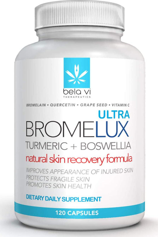 BROMELUXE ULTRA Anti-Bruising Supplement I Bromelain and Quercetin with Turmeric and Boswellia: Swelling and Bruise Relief, Anti-Inflammatory Treatment I For Recovery After Surgery and Trauma I 120 Caps