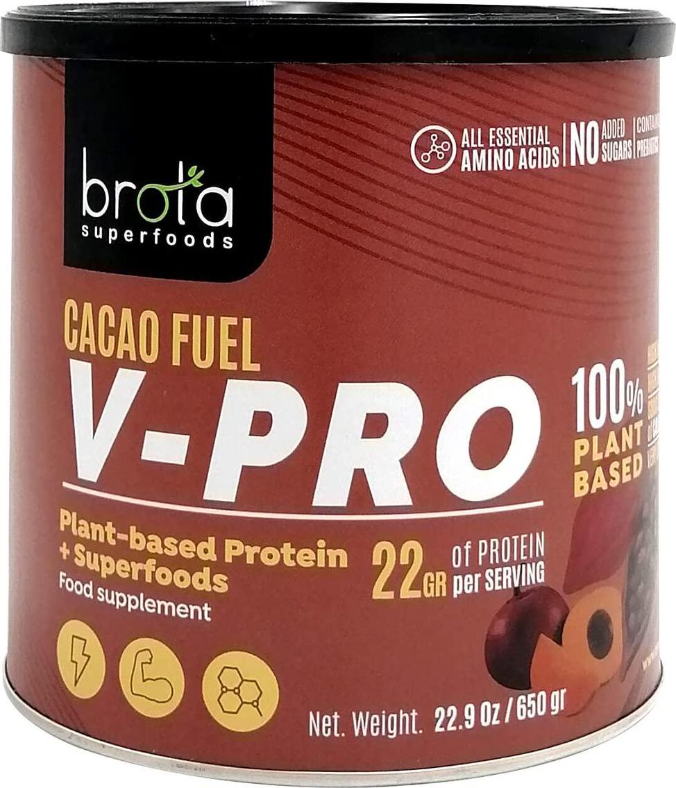 BROTA SUPERFOODS Protein Powder Delicious Cacao Plant Based Protein with Great Digestibility and Nutritional Quality 20g of Protein per Serving Perfect for Athletes and Fitness Enthusiasts