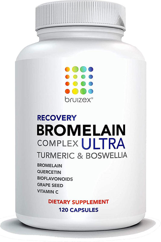 BRUIZEX Ultra Bruising Relief Supplement, 120 Capsules | Swelling Surgery Supplements for Bruised Skin and Trauma Recovery | Contains Bromelain, Quercetin, Turmeric and Boswellia