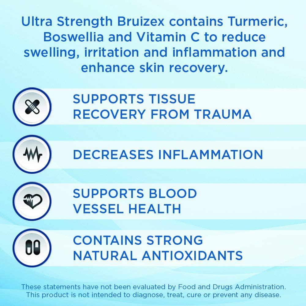 BRUIZEX Ultra Bruising Relief Supplement, 120 Capsules | Swelling Surgery Supplements for Bruised Skin and Trauma Recovery | Contains Bromelain, Quercetin, Turmeric and Boswellia