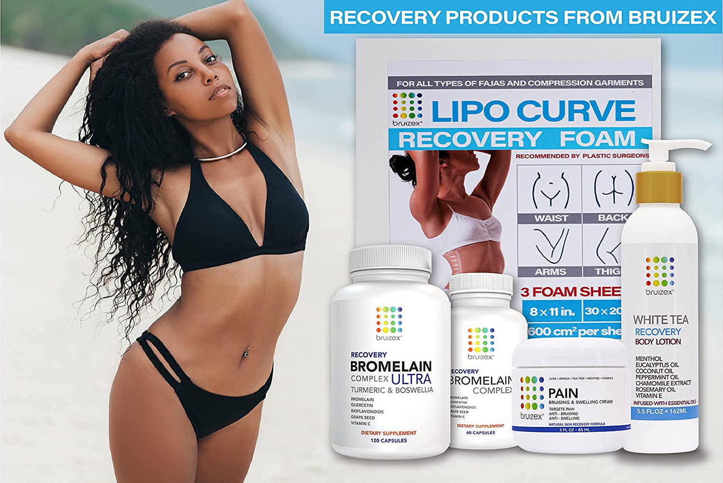 BRUIZEX Ultra Bruising Relief Supplement, 120 Capsules | Swelling Surgery Supplements for Bruised Skin and Trauma Recovery | Contains Bromelain, Quercetin, Turmeric and Boswellia