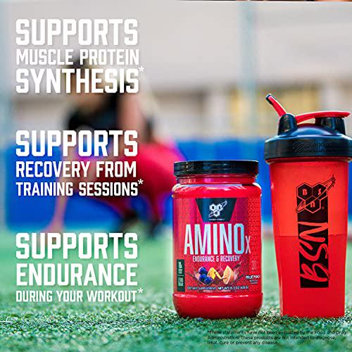 BSN Amino X Muscle Recovery and Endurance Powder with BCAAs, 10 Grams of Amino Acids, Keto Friendly, Caffeine Free, Flavor: Blue Raspberry, 30 Servings (Packaging May Vary)