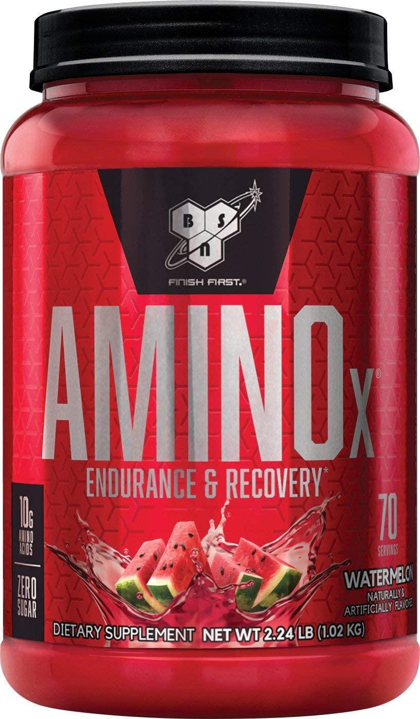 BSN Amino X Post Workout Muscle Recovery and Endurance Powder with 10 Grams of Amino Acids Per Serving, Flavor: Watermelon, 70 Servings