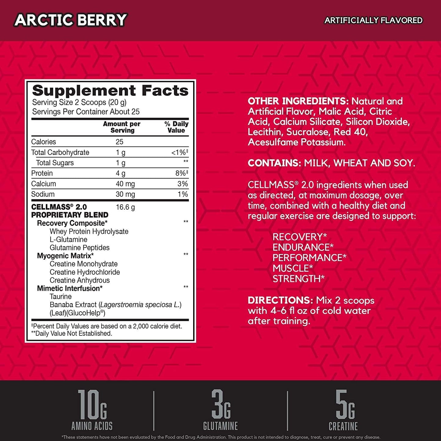 BSN CELLMASS 2.0 - Arctic Berry, 1.09 lb (50 Servings)
