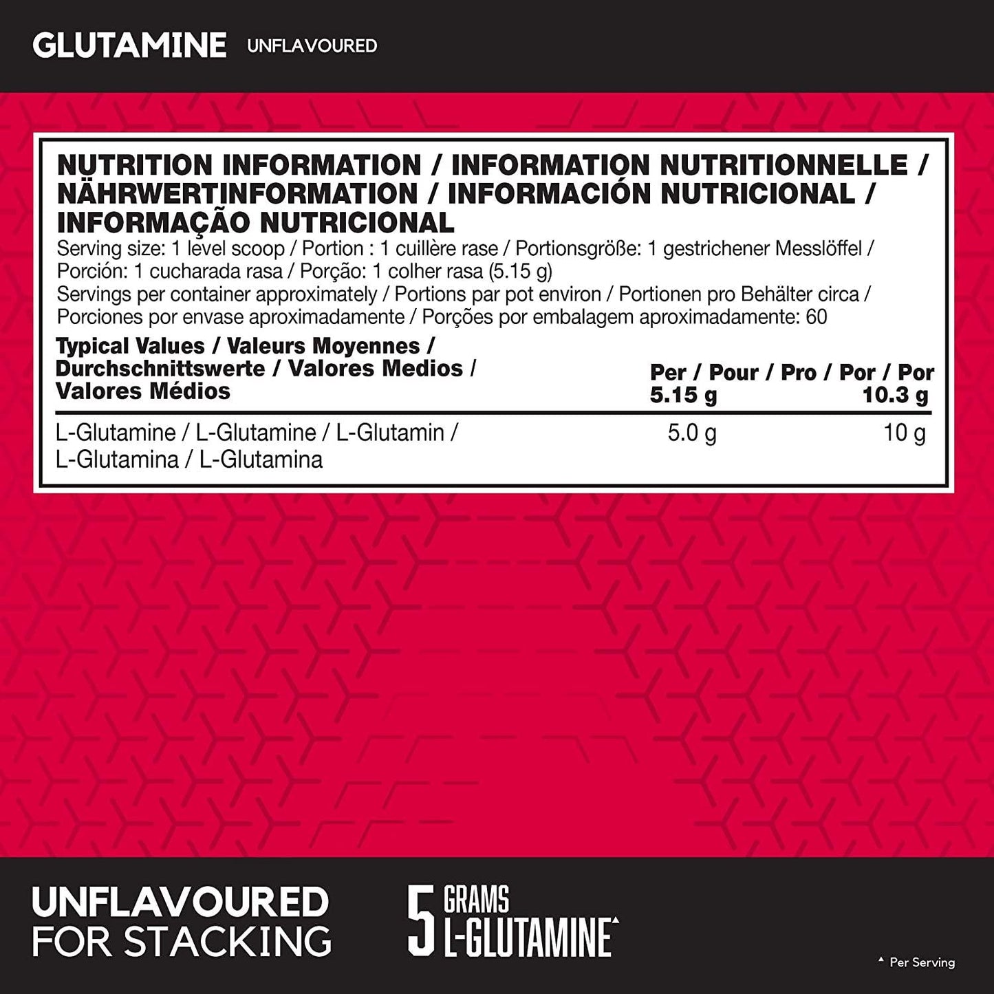 BSN DNA Glutamine, L-Glutamine Amino Acid Powder, Unflavoured, 309 g, 60 Servings