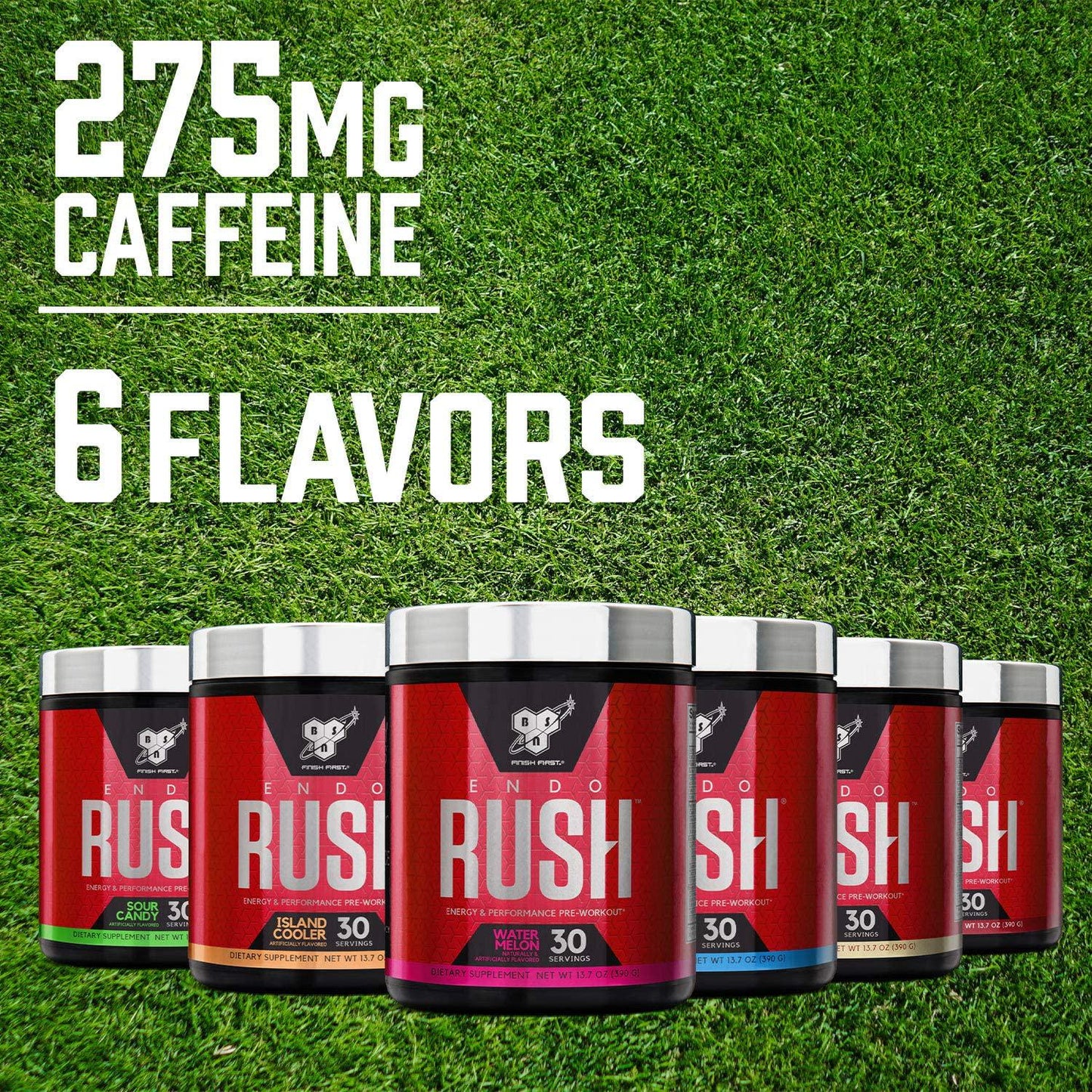 BSN Endorush Pre Workout Powder, Energy Supplement for Men and Women, 300mg of Caffeine, with Beta-Alanine and Creatine, Island Cooler, 30 Servings , 13.7 Ounce (Pack of 1)