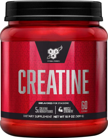 BSN Micronized Creatine Monohydrate Powder, Unflavored, 2 Months Supply-60 Servings