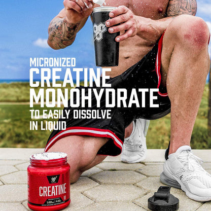 BSN Micronized Creatine Monohydrate Powder, Unflavored, 2 Months Supply-60 Servings