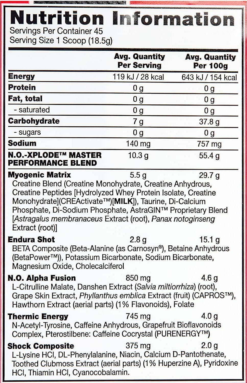 BSN No Xplode Pre Workout, Grape, 833 g