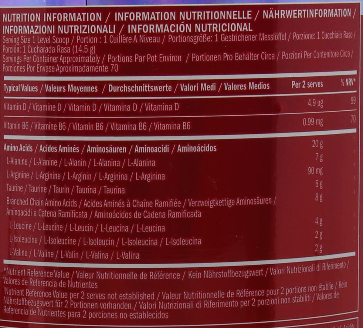 BSN Nutrition Amino X Muscle Building Support Powder Supplement with Vitamin D, Vitamin B6 and Amino Acids, Fruit Punch, 1 kg, 70 Servings
