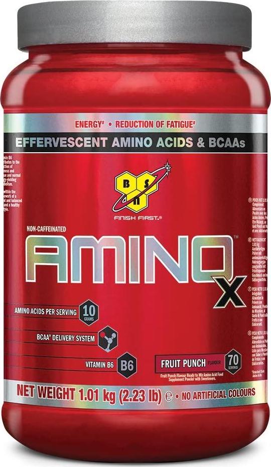 BSN Nutrition Amino X Muscle Building Support Powder Supplement with Vitamin D, Vitamin B6 and Amino Acids, Fruit Punch, 1 kg, 70 Servings