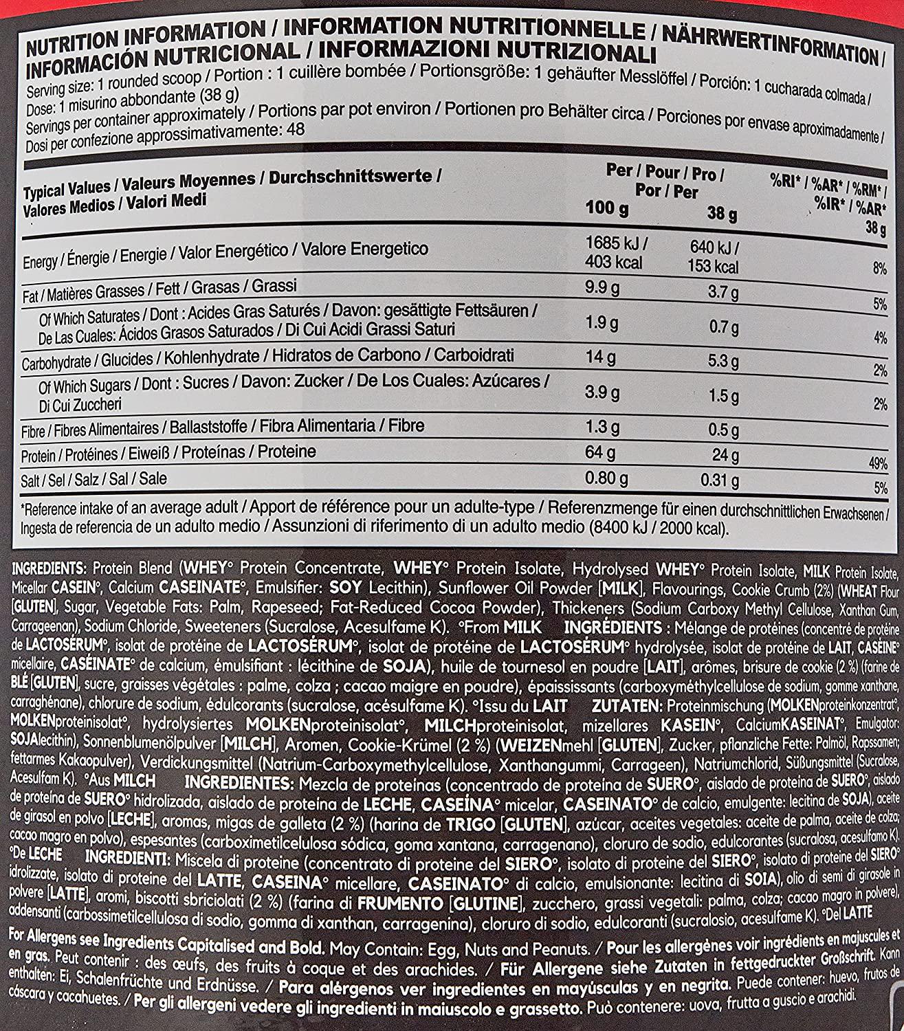 BSN Nutrition Protein Powder Syntha 6 Edge Low Carb and Sugar Whey Protein Shake with Whey Protein Isolate, Micellar Casein, Glutamine and Amino Acids, Cookies and Cream, 48 Servings, 1.82 kg