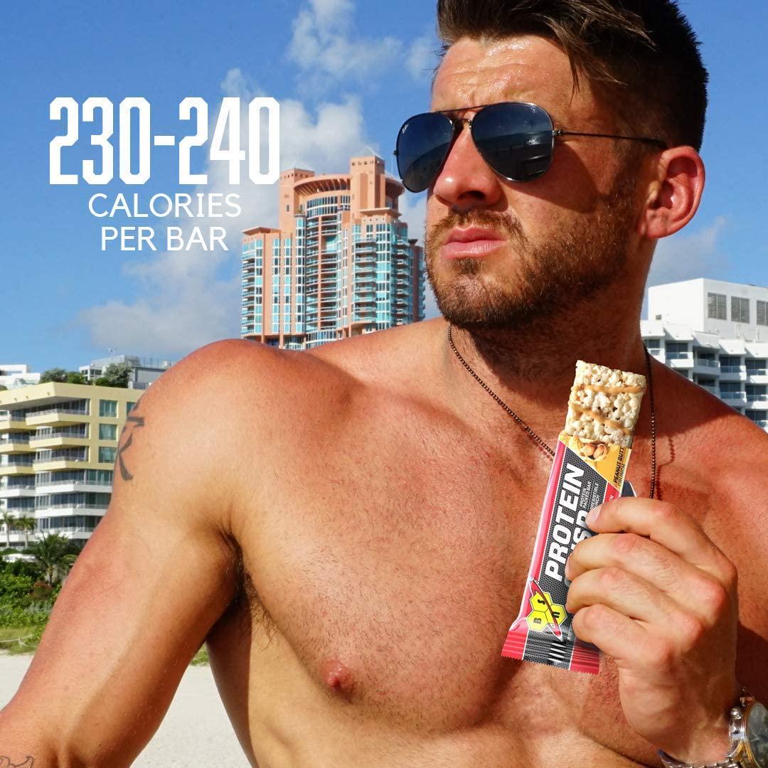 BSN Protein Bars - Protein Crisp Bar by Syntha-6, Whey Protein, 20g of Protein, Gluten Free, Low Sugar, Cold Stone Creamery Birthday Cake Remix, 12 Count