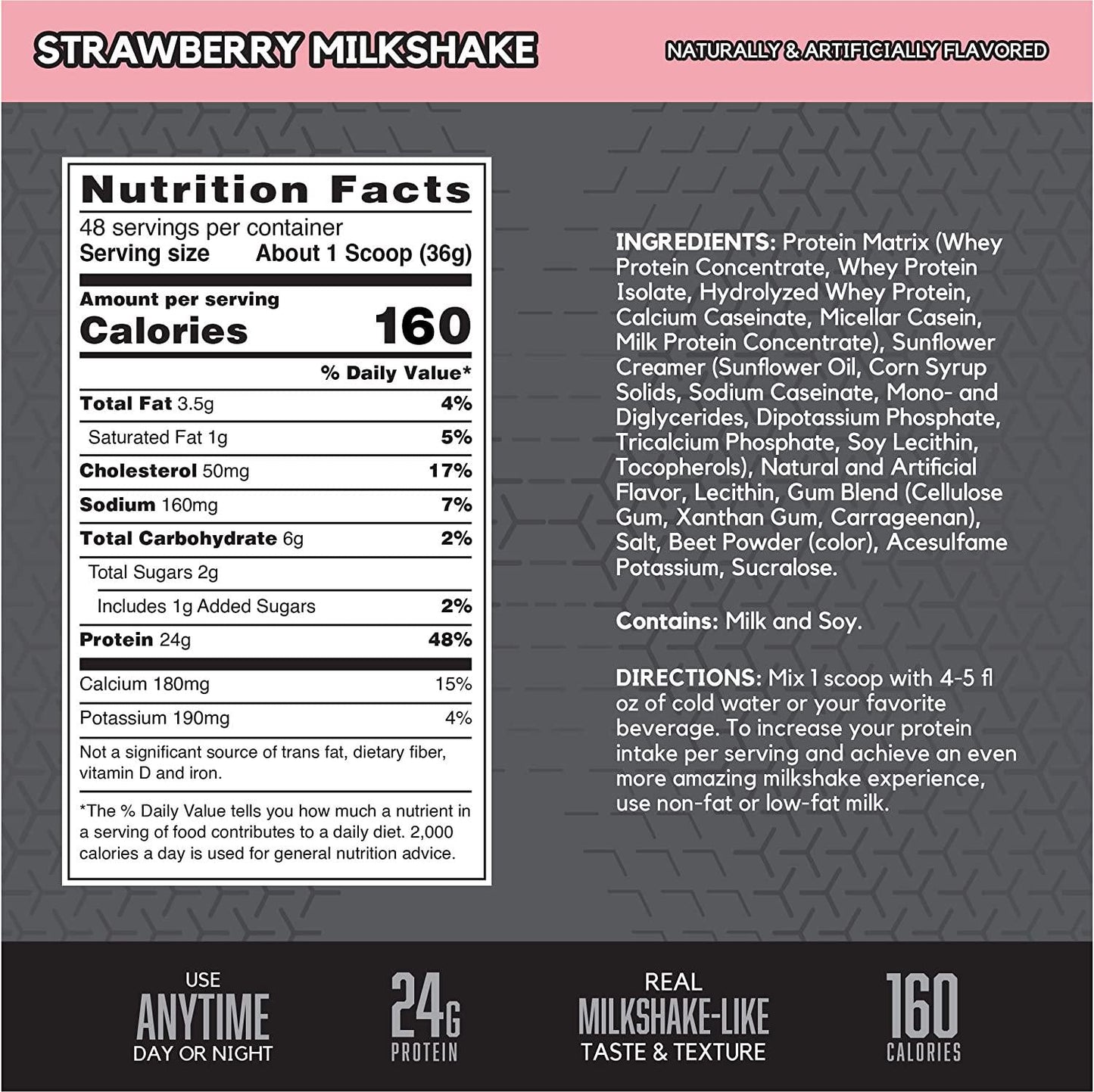 BSN SYNTHA-6 EDGE Protein Powder, Whey Protein, Hydrolyzed Whey, Micellar Casein, Milk Protein Isolate, Flavor: Strawberry Milkshake, 48 Servings