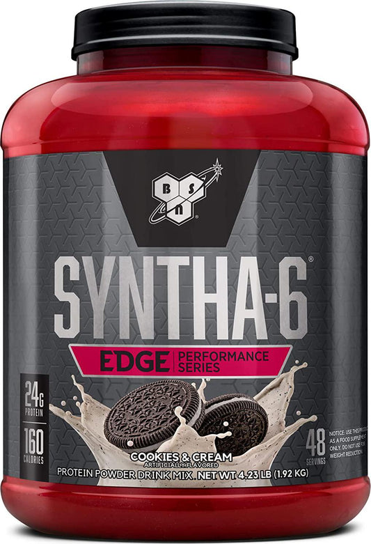 BSN SYNTHA-6 EDGE Protein Powder, Whey Protein, Hydrolyzed Whey, Micellar Casein, Milk Protein Isolate, Flavor: Cookies N Cream, 48 Servings