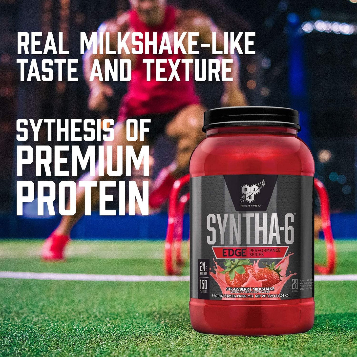 BSN SYNTHA-6 EDGE Protein Powder, Whey Protein, Hydrolyzed Whey, Micellar Casein, Milk Protein Isolate, Flavor: Cookies N Cream, 48 Servings