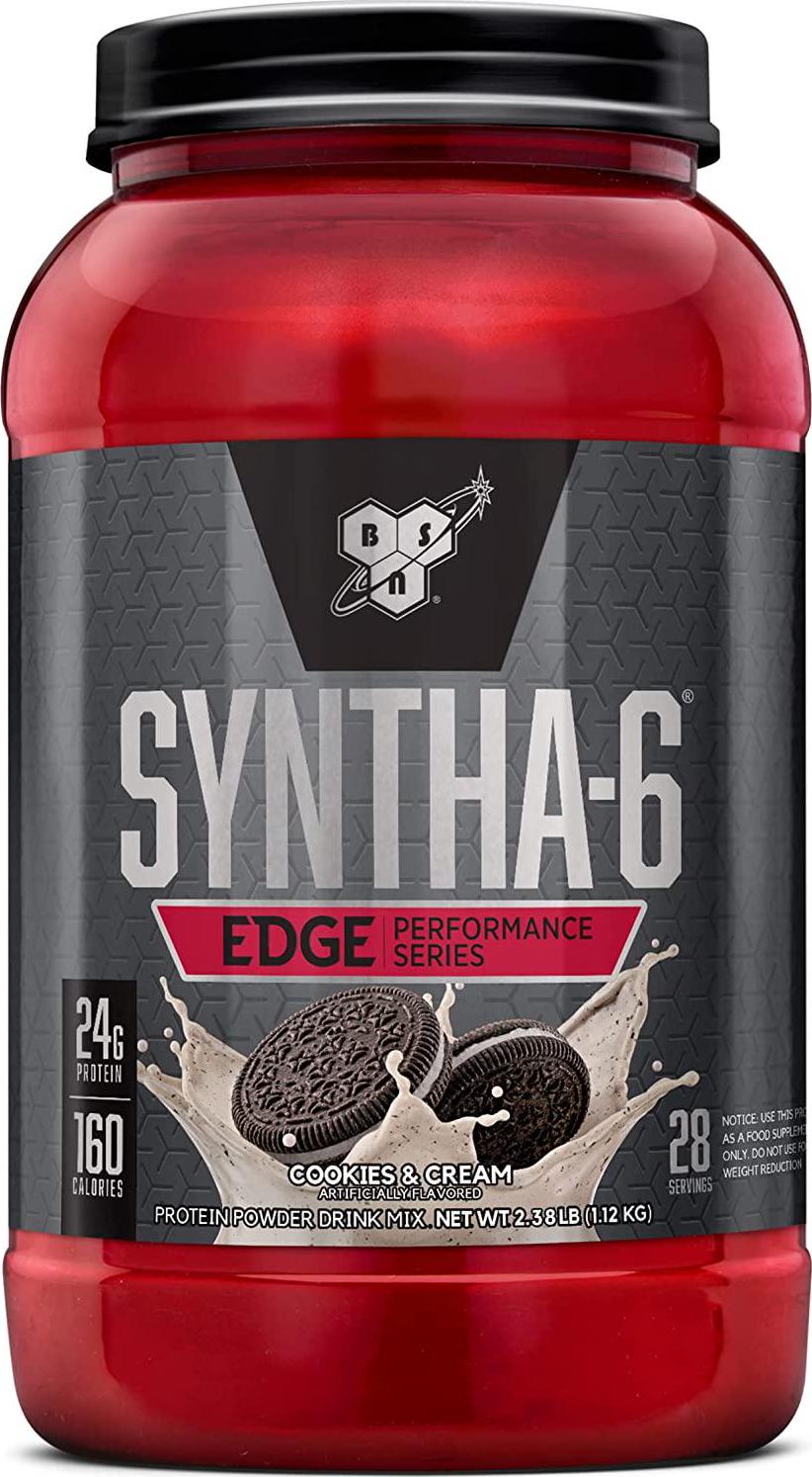 BSN SYNTHA-6 EDGE Protein Powder, Whey Protein, Hydrolyzed Whey, Micellar Casein, Milk Protein Isolate, Flavor: Cookies N Cream, 28 Servings