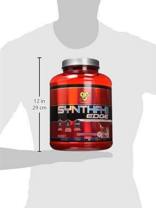 BSN SYNTHA-6 EDGE Protein Powder, Whey Protein, Hydrolyzed Whey, Micellar Casein, Milk Protein Isolate, Flavor: Strawberry Milkshake, 48 Servings