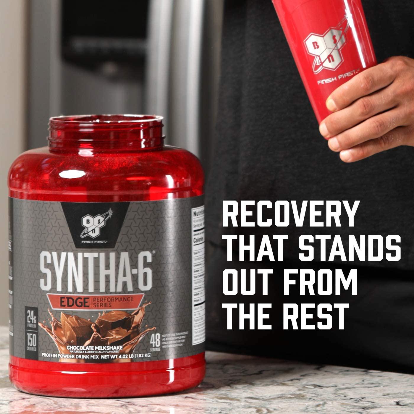 BSN SYNTHA-6 EDGE Protein Powder, Whey Protein, Hydrolyzed Whey, Micellar Casein, Milk Protein Isolate, Flavor: Cookies N Cream, 48 Servings