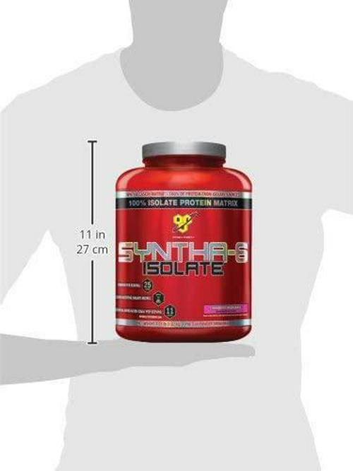BSN SYNTHA-6 ISOLATE Protein Powder, Whey Protein Isolate, Milk Protein Isolate, Flavor: Strawberry Milkshake, 48 servings